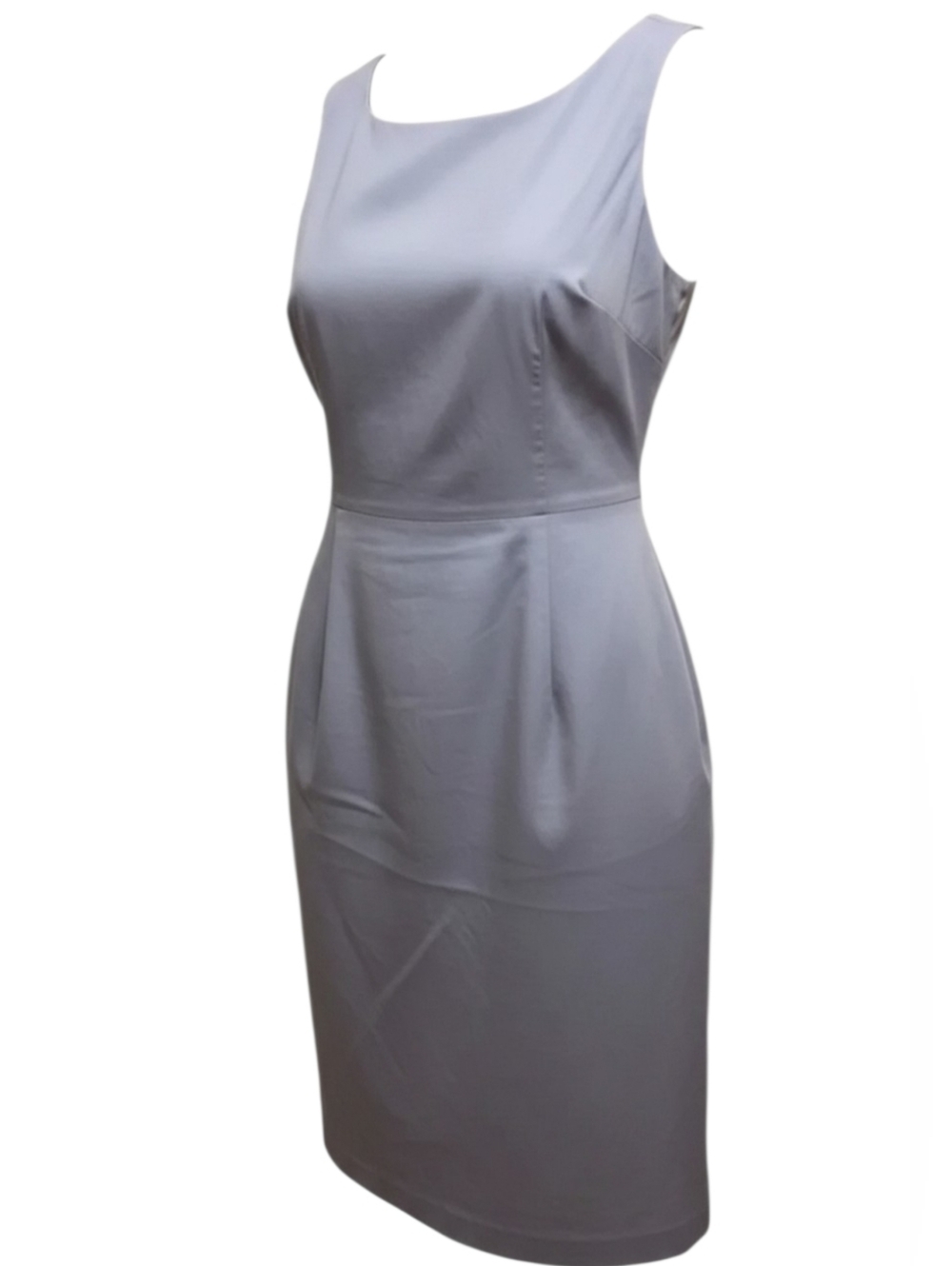 H&M Gray Fitted Cotton Blend Sheath Office Dress